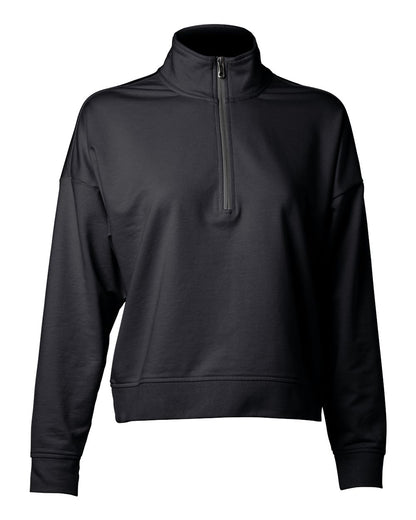 Independent Trading Co. Women's Perform Quarter-Zip Pullover EXP15WPQ #color_Black