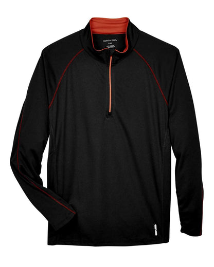 North End Men's Radar Performance Quarter-Zip Pullover 88187 #color_Black/ Classic Red