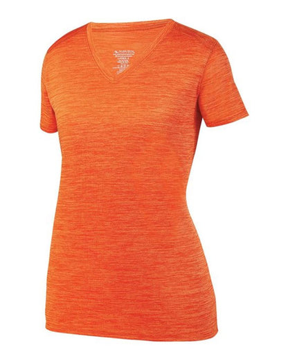 Augusta Sportswear Women's Shadow Tonal Heather Training V-Neck T-Shirt 2902 #color_Orange