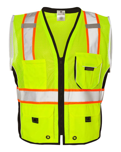 Kishigo Unisex Premium Black Series® Heavy-Duty Vest 1513-1514 #color_Lime