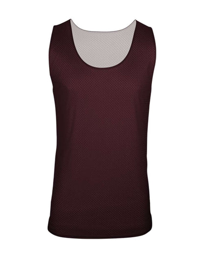 C2 Sport Reversible Mesh Tank 5729 #color_Maroon/ White