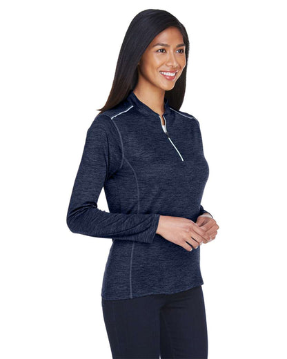CORE365 Women's Kinetic Performance Quarter-Zip Pullover CE401W #colormdl_Classic Navy Heather/ Carbon