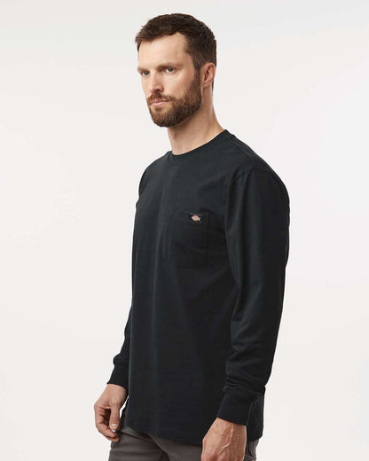 Dickies Men's Tall Traditional Heavyweight Long Sleeve T-Shirt WL50T #colormdl_Black