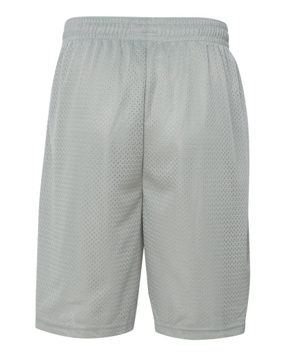 Badger Pro Mesh 9" Shorts with Pockets 7219 #color_Silver