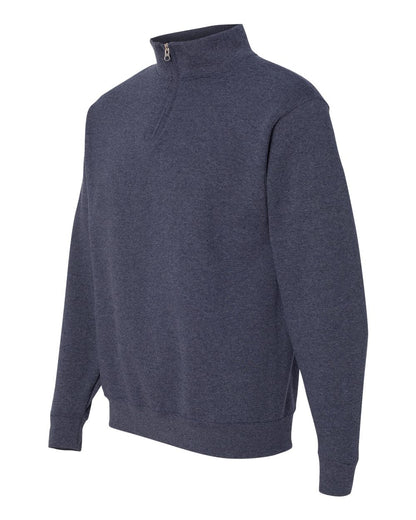 JERZEES Unisex Nublend® Cadet Collar Quarter-Zip Sweatshirt 995MR #color_Vintage Heather Navy