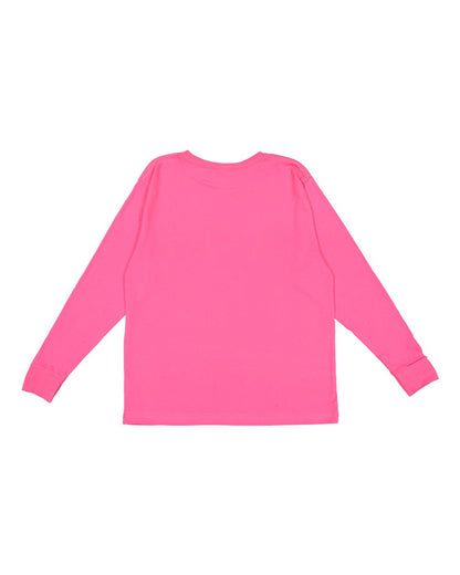 LAT Youth Fine Jersey Long Sleeve Tee 6201 #color_Hot Pink