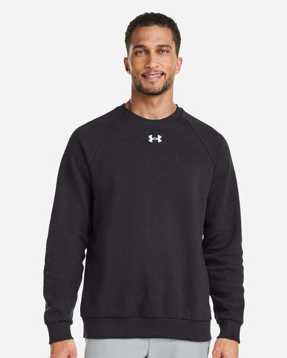 Under Armour Men's Rival Fleece Crewneck Sweatshirt 1379755 #colormdl_Black/ White