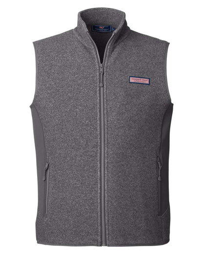 vineyard vines Men's Harbor Fleece Vest O001401 #color_Charcoal Heather