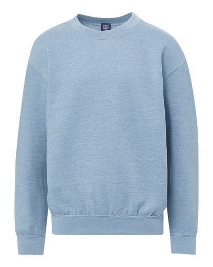 MV Sport Youth Buddy Crewneck Sweatshirt 23154Y #color_Light Denim Heather