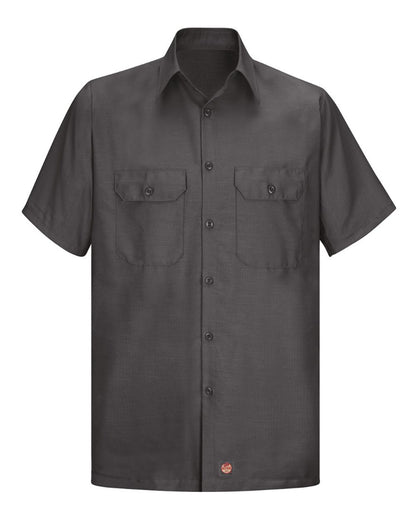 Red Kap Men's Tall Ripstop Short Sleeve Work Shirt SY60T #color_Charcoal