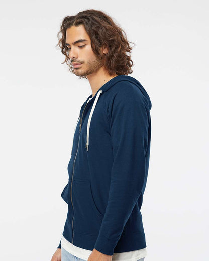 Independent Trading Co. Icon Lightweight Loopback Terry Full-Zip Hooded Sweatshirt SS1000Z #colormdl_Indigo