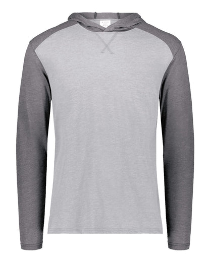 Augusta Sportswear Unisex Gameday Vintage Hooded T-Shirt 6884 #color_Grey Heather/ Carbon Heather