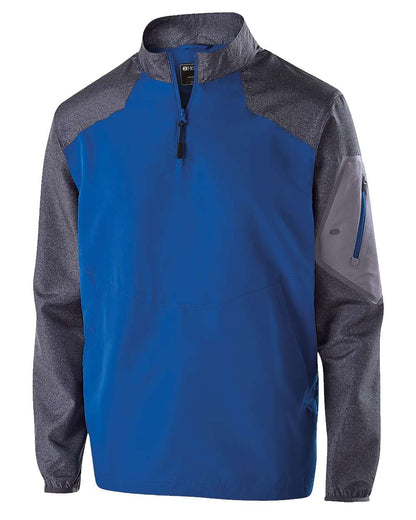 Holloway Men's Raider Quarter-Zip Jacket 229155 #color_Carbon Print/ Royal