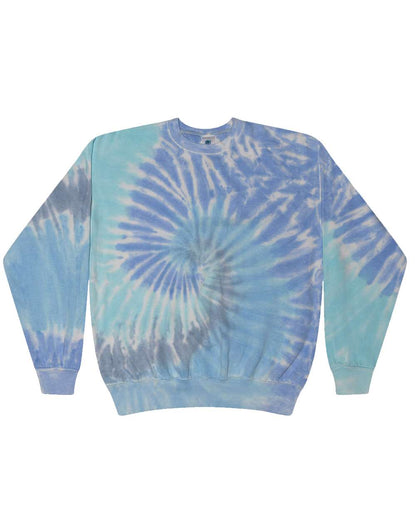 Colortone Tie-Dyed Fleece Crewneck Sweatshirt 8100 #color_Lagoon