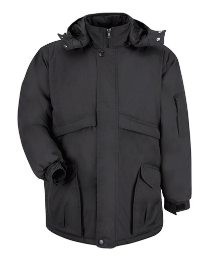 Red Kap Men's Heavyweight Parka JP70 #color_Black