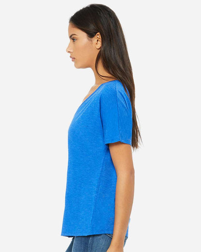 BELLA + CANVAS Women’s Slouchy V-Neck Tee 8815 #colormdl_True Royal Triblend
