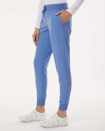 Jaanuu Women's Petite Sizes Silex Knit-Waist Scrub Joggers W20003P #colormdl_Ceil Blue