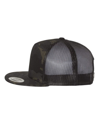 YP Classics Five-Panel Classic Trucker Cap 6006 #color_Multicam Black/ Black