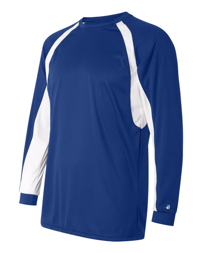 Badger B-Core Hook Long Sleeve T-Shirt 4154 #color_Royal/ White