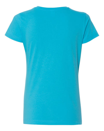 LAT Women's Fine Jersey V-Neck Tee 3507 #color_Aqua
