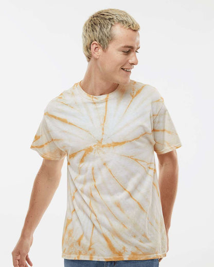 Dyenomite Cyclone Pinwheel Tie-Dyed T-Shirt 200CY #colormdl_Honey