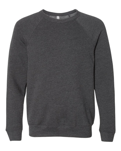 BELLA + CANVAS Sponge Fleece Raglan Crewneck Sweatshirt 3901 #color_Dark Grey Heather