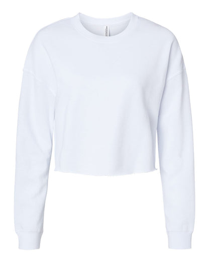 Independent Trading Co. Women's Lightweight Crop Crewneck Sweatshirt AFX24CRP #color_White