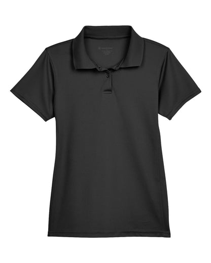 Harriton Women's Polyester Jersey Polo M315W #color_Black