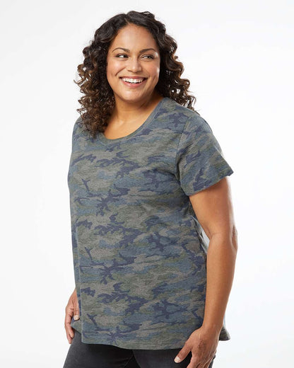 LAT Women's Curvy Collection Fine Jersey Tee 3816 #colormdl_Vintage Camo