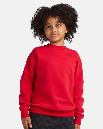 Hanes Youth EcoSmart® Crewneck Sweatshirt P360 #colormdl_Deep Red