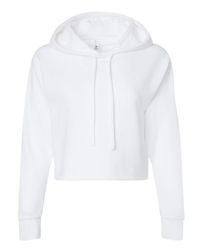 Next Level Women's Laguna Sueded Raw Edge Crop Hoodie 9384 #color_White