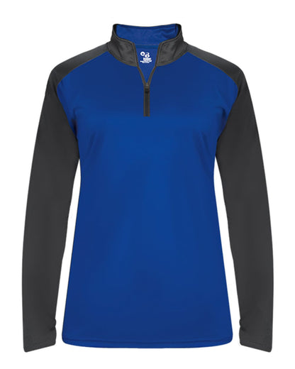 Badger Ultimate SoftLock™ Women's Sport Quarter-Zip Pullover 4008 #color_Royal/ Graphite