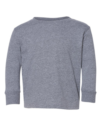 Rabbit Skins Toddler Fine Jersey Long Sleeve Tee 3302 #color_Granite Heather