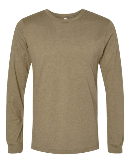 BELLA + CANVAS Heather CVC Long Sleeve Tee 3501CVC #color_Heather Olive