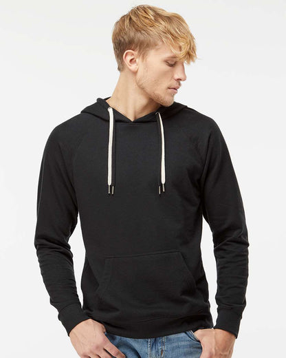 Independent Trading Co. Icon Lightweight Loopback Terry Hooded Sweatshirt SS1000 #colormdl_Black