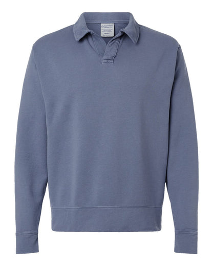 ComfortWash by Hanes Unisex Garment-Dyed Polo Collar Sweatshirt GDH490 #color_Saltwater