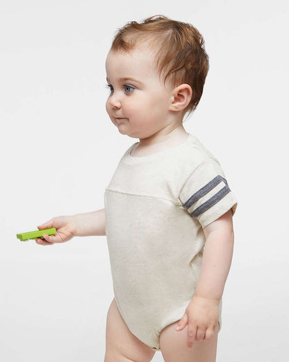 Rabbit Skins Infant Football Fine Jersey Bodysuit 4437 #colormdl_Natural Heather/ Granite Heather