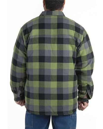 Berne Apparel Men's Tall Timber Flannel Shirt Jacket SH69T #colormdl_Plaid Green