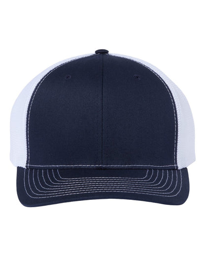 Richardson 112+ R-Flex Adjustable Trucker Cap 112PL #color_Navy/ White