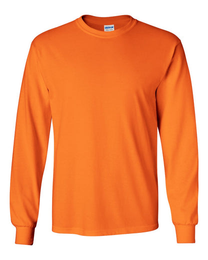 Gildan Unisex Ultra Cotton® Long Sleeve T-Shirt 2400 #color_Safety Orange