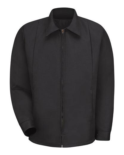 Red Kap Men's Perma-Lined Panel Jacket JT50 #color_Black