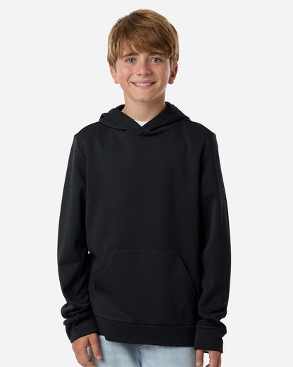 Team 365 Youth Squad Hooded Tech Fleece Pullover TT400Y #colormdl_Black