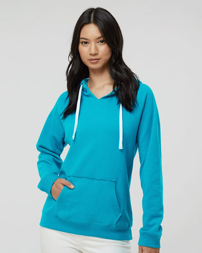 J. America Women's Sueded V-Neck Hooded Sweatshirt 8836 J. America Women's Sueded V-Neck Hooded Sweatshirt 8836