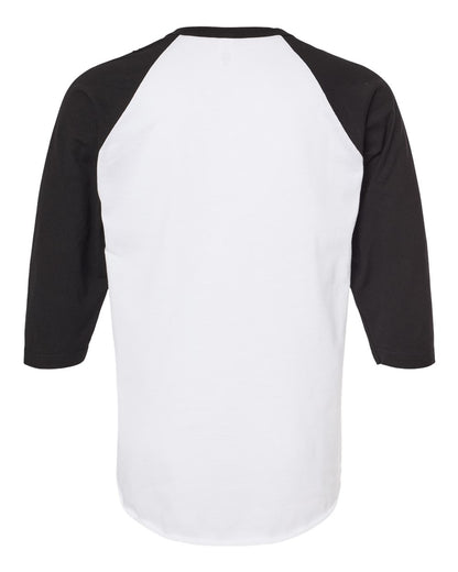 Tultex Fine Jersey Raglan T-Shirt 245 #color_White/ Black