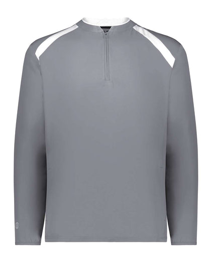 Holloway Men's Clubhouse Quarter-Zip Pullover 229595 #color_Graphite/ White