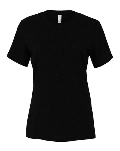 BELLA + CANVAS Women’s Relaxed Fit Heather CVC Tee 6400CVC #color_Solid Black Blend