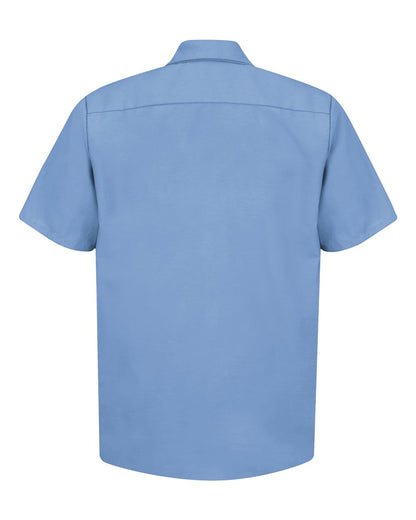 Red Kap Men's Tall Industrial Short Sleeve Work Shirt SP24T #color_Light Blue