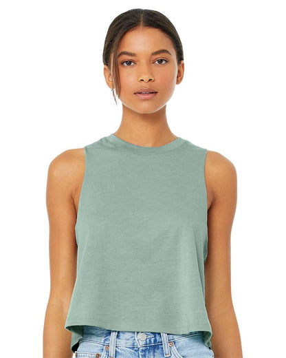 BELLA + CANVAS Women's Racerback Crop Tank 6682 #colormdl_Heather Dusty Blue