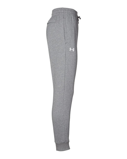 Under Armour Unisex Rival Fleece Joggers 1379774 #color_CS Grey Light Heather/ White