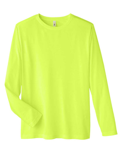 CORE365 Unisex Fusion ChromaSoft™ Performance Long Sleeve T-Shirt CE111L #color_Safety Yellow